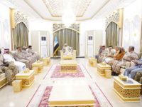 President Aidarous Al-Zubaidi receives a delegation from the Joint Forces Command of the Arab Coalition